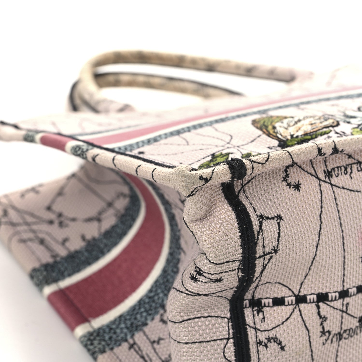 Christian Dior Canvas Embroidered Medium Zodiac Book Tote Latte Multicolor 11 of 14