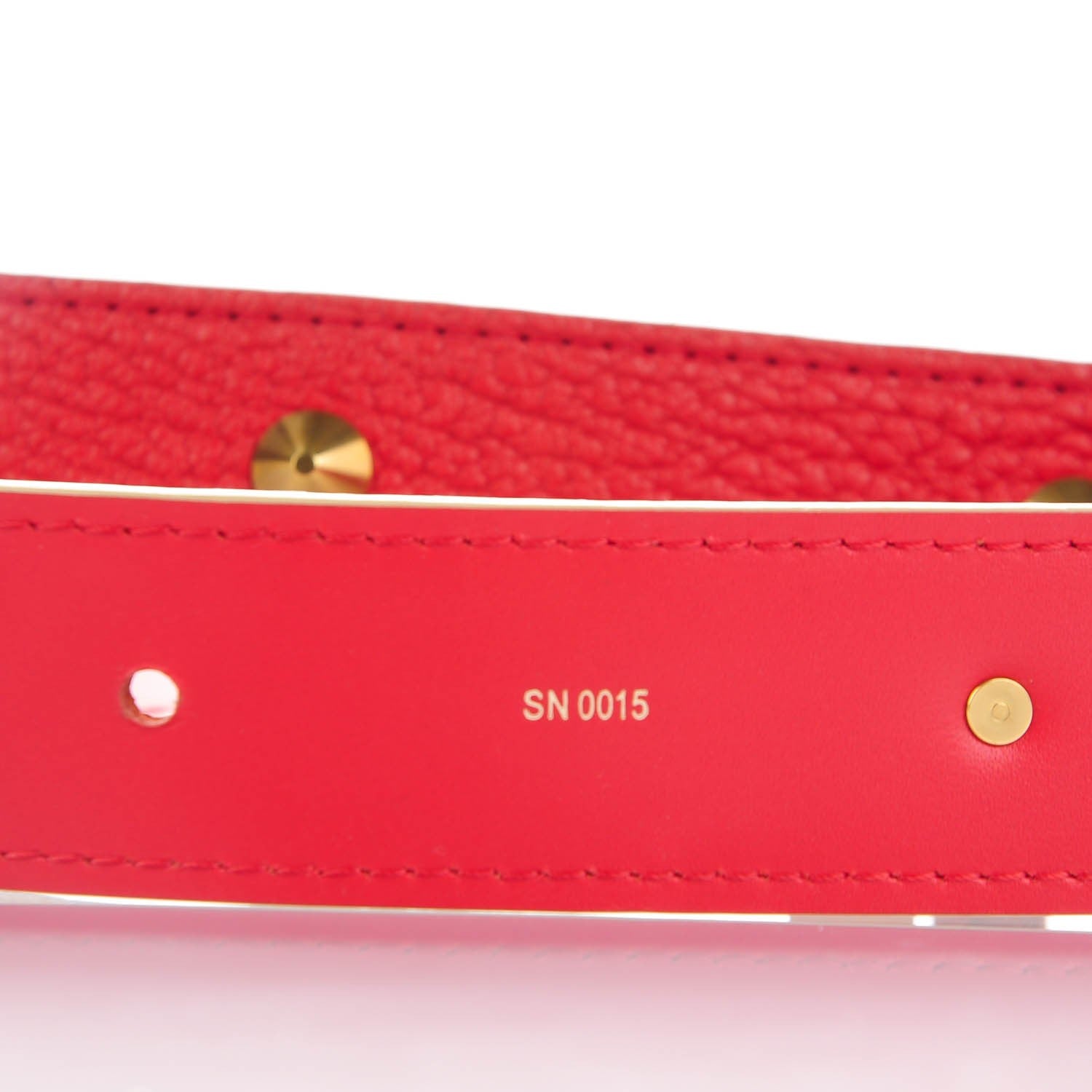 Louis Vuitton Suhali Studded Belt 90 36 Geranium 4 of 7