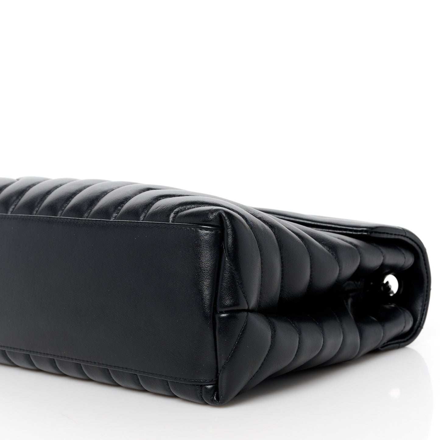 Calfskin Y Quilted Monogram Monochrome Medium Loulou Chain Satchel Black