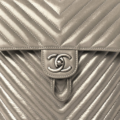 Chanel Iridescent Calfskin Chevron Quilted Small Urban Spirit Backpack Silver 8 of 11