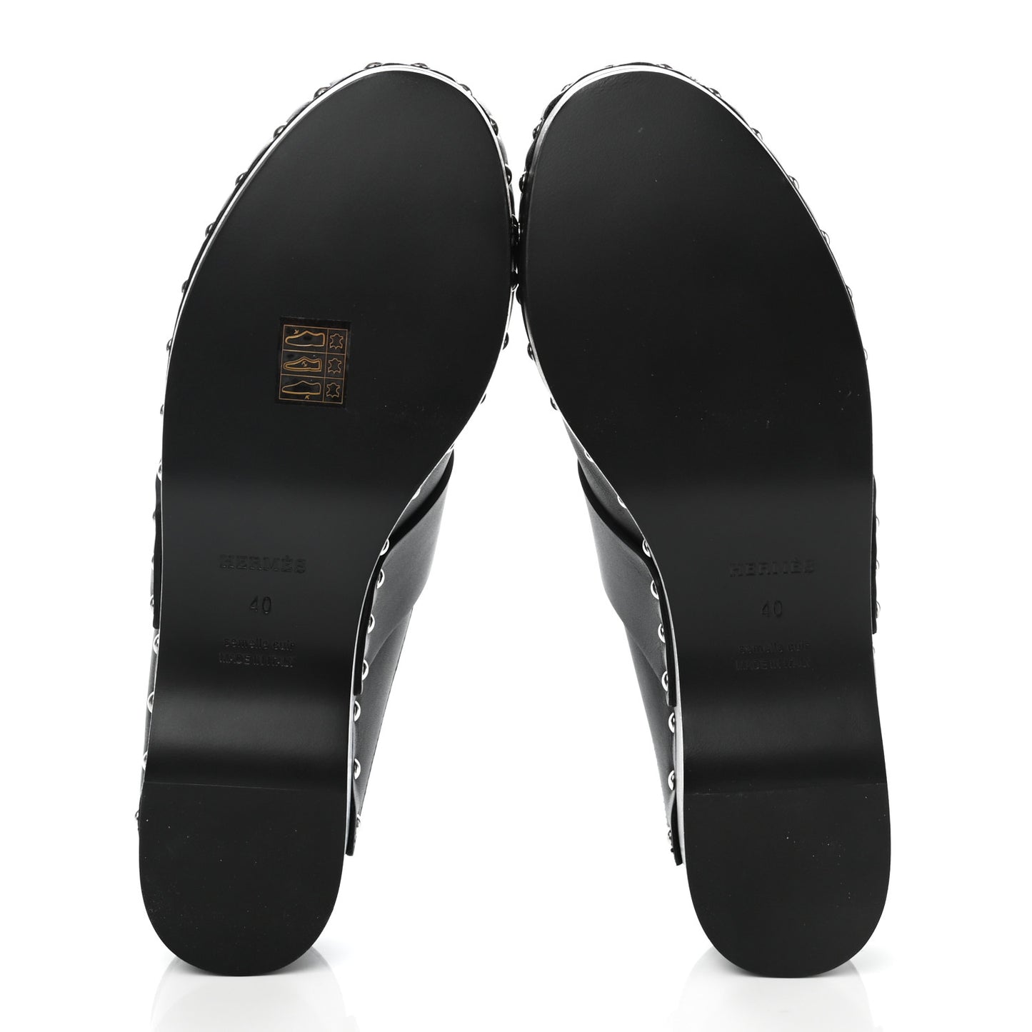 Calfskin Calya Mules 40 Black