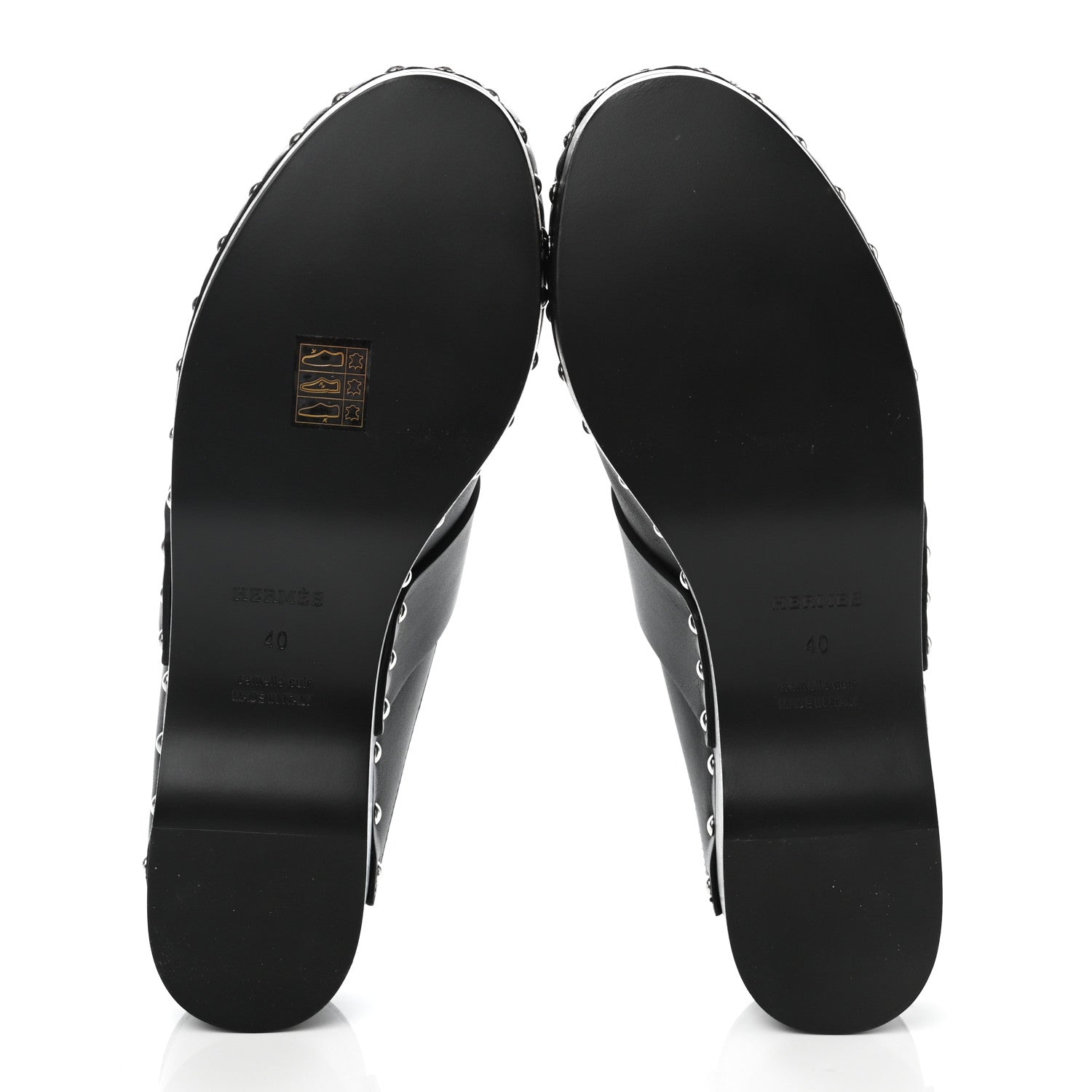 Hermes Calfskin Calya Mules 40 Black 5 of 10