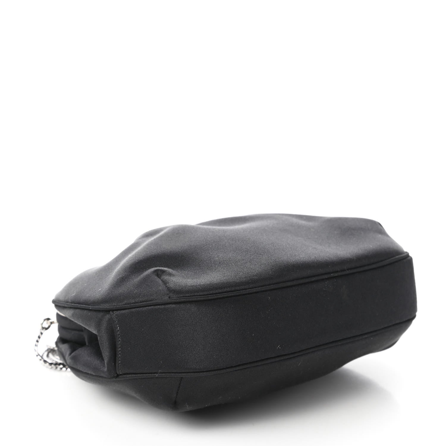 Judith Leiber Satin Crystal Pleated Evening Bag Black 4 of 11