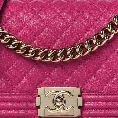 Chanel Caviar Quilted Medium Boy Flap Fuchsia 8 of 11