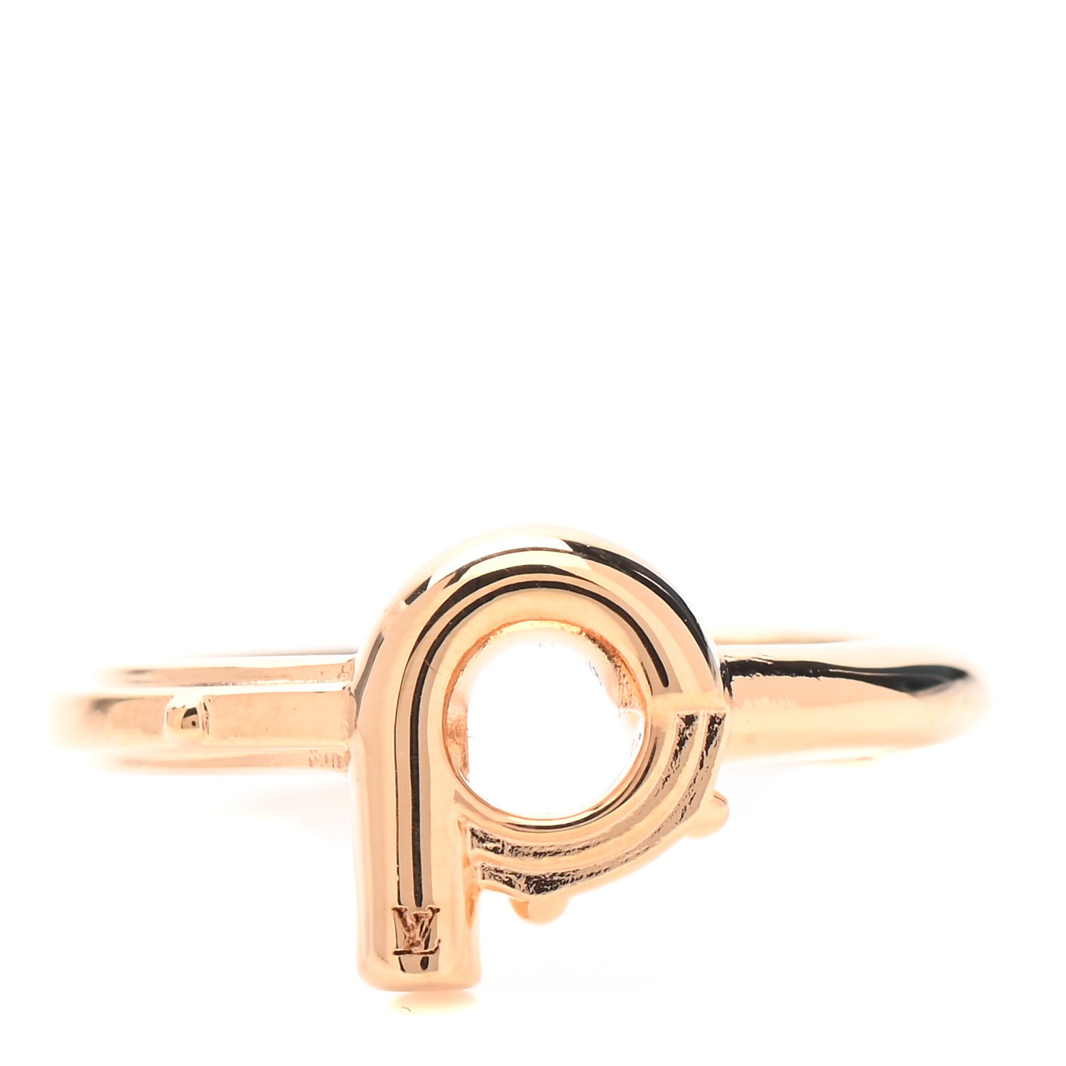Louis Vuitton LV And Me Letter P Ring 5.5 Gold 1 of 6