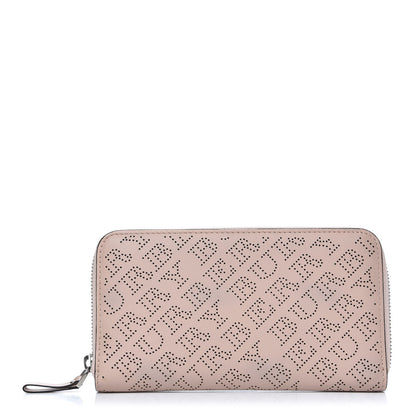 Burberry Calfskin Perforated Zip Around Wallet Pale Fawn Pink 1 of 6