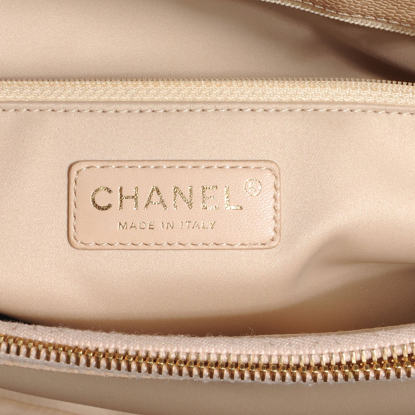 Caviar Quilted Grand Shopping Tote GST Beige