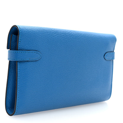 Hermes Chevre Mysore Kelly Longue Wallet Bleu Zanzibar 3 of 8