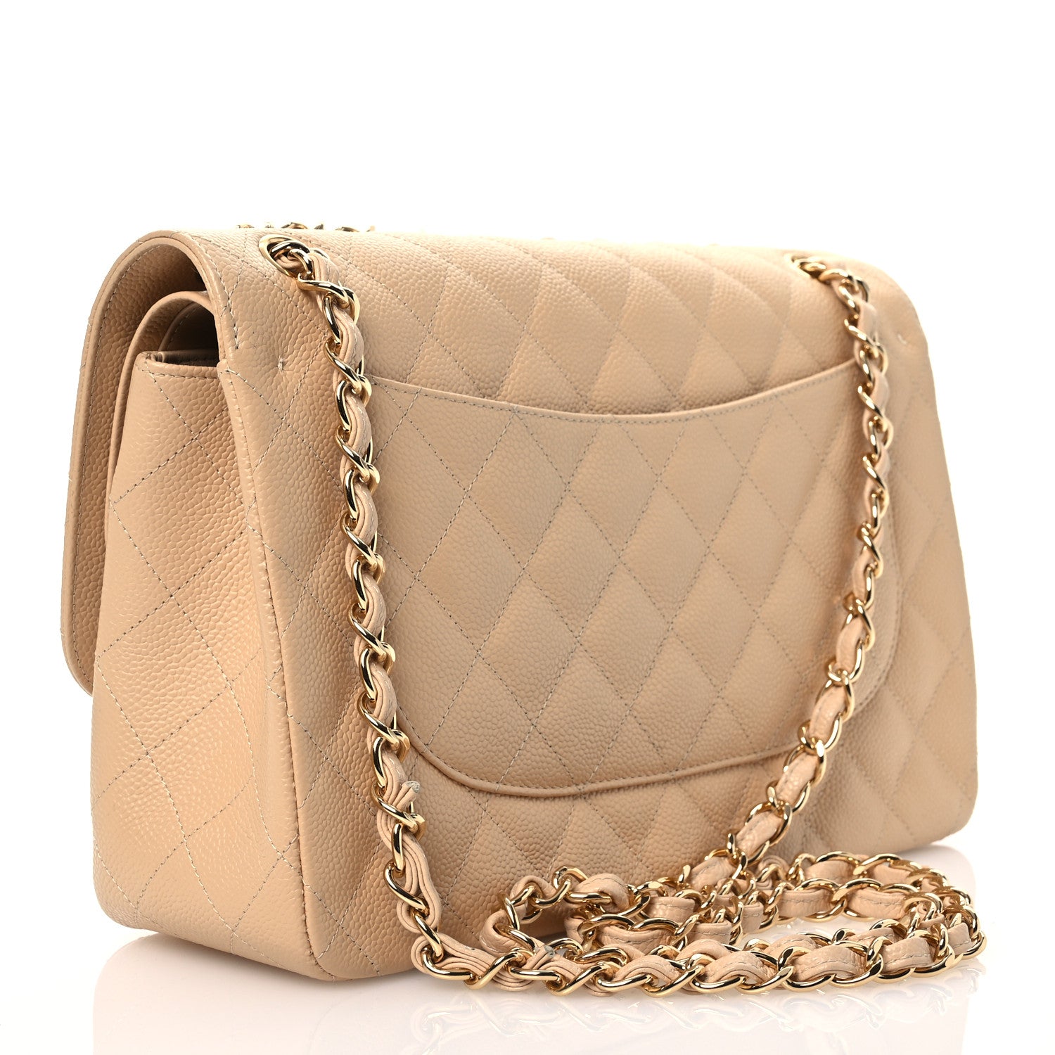 Chanel Cavia Quilted Jumbo Double Flap Beige 2 of 11