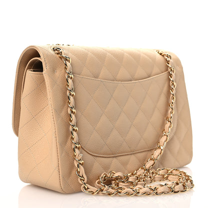 Chanel Cavia Quilted Jumbo Double Flap Beige 2 of 11