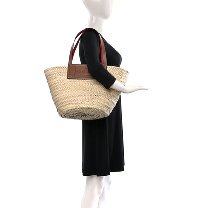 Christian Louboutin Woven Straw Loubishore Tote Beige 2 of 10