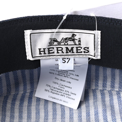 Hermes Cashmere Womens Belle-Ile Cap 57 Navy 7 of 8