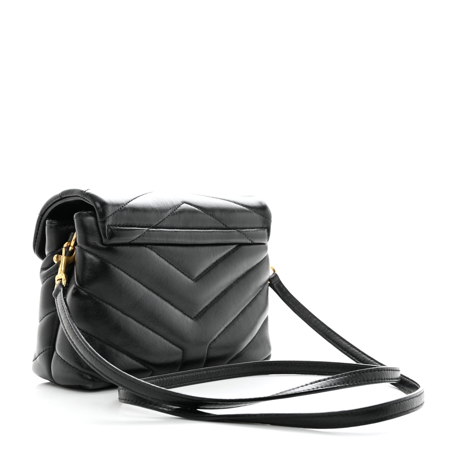 Calfskin Y Quilted Monogram Toy Loulou Crossbody Bag Black