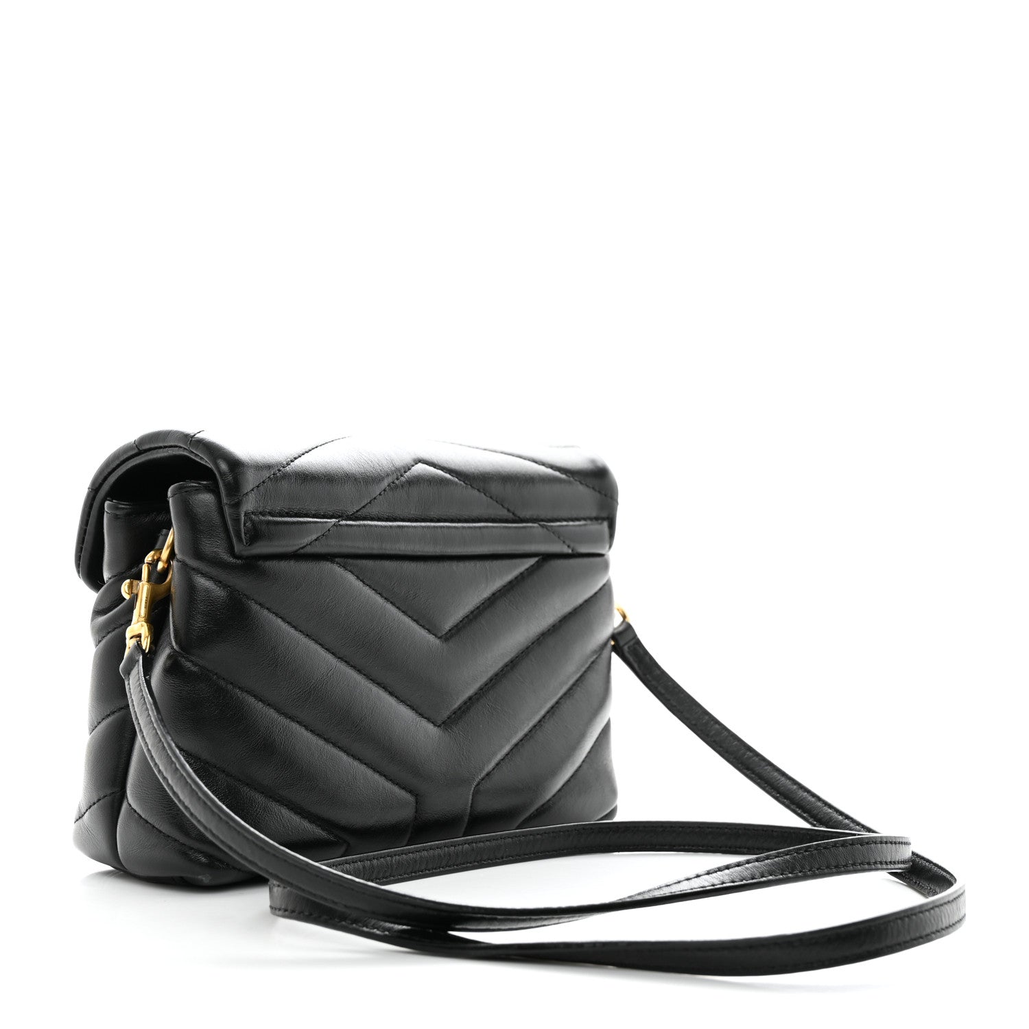 Saint Laurent Calfskin Y Quilted Monogram Toy Loulou Crossbody Bag Black 2 of 10