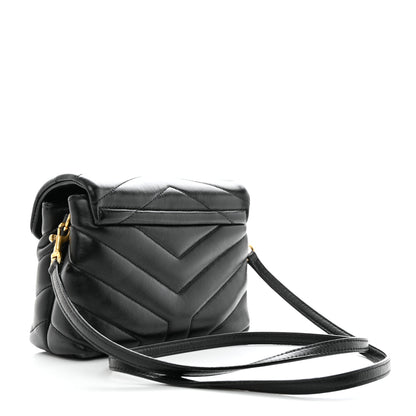 Saint Laurent Calfskin Y Quilted Monogram Toy Loulou Crossbody Bag Black 2 of 10