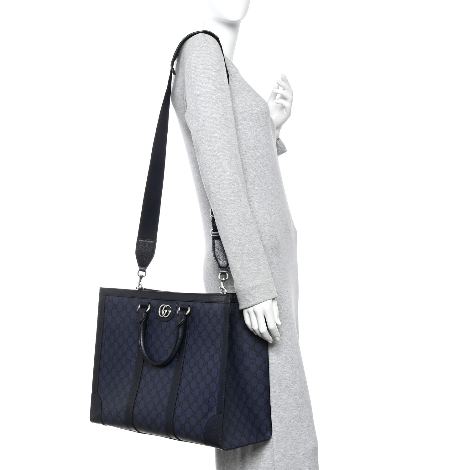 Gucci GG Supreme Monogram Textured Dollar Calfskin Large Ophidia