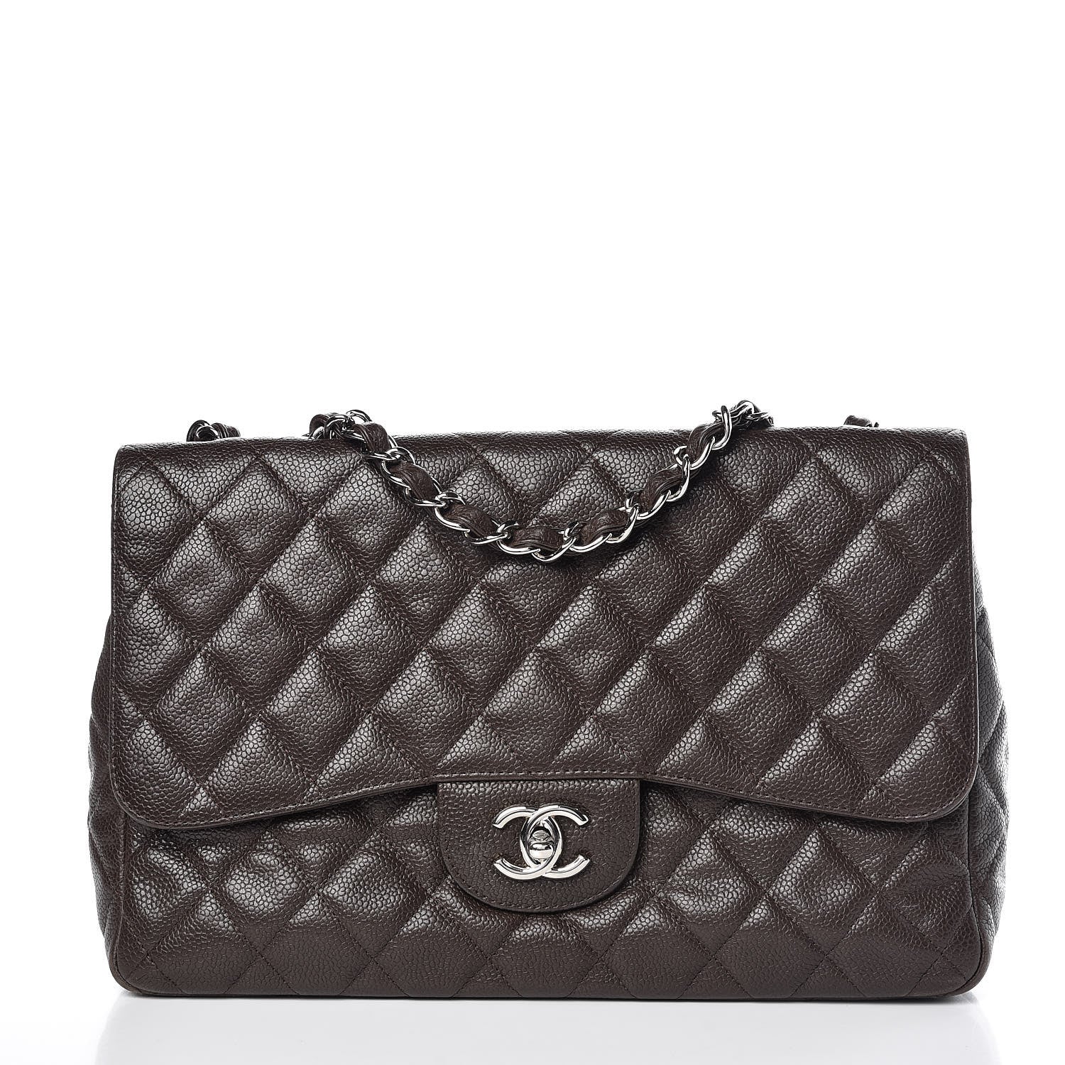 Chanel Caviar Quilted Jumbo Single Flap Brown 1 of 14