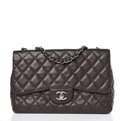 Chanel Caviar Quilted Jumbo Single Flap Brown 1 of 14