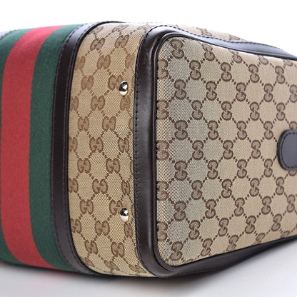 Gucci Monogram Vintage Web Medium Boston Dark Brown 9 of 10