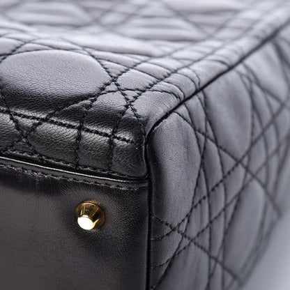 Christian Dior Lambskin Cannage Medium Lady Dior Black 14 of 16