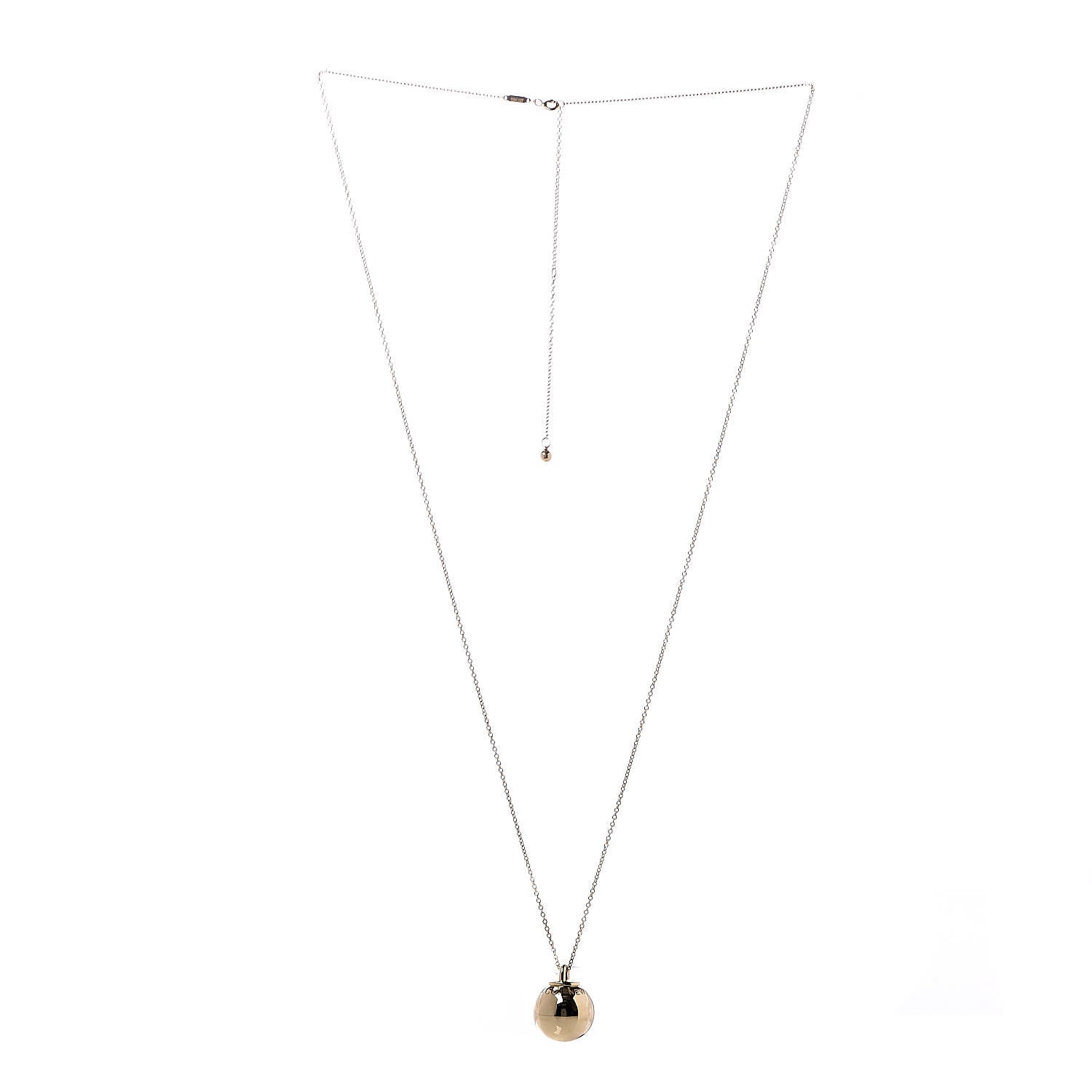 Tiffany 18K Yellow Gold 19mm HardWear Ball Pendant Necklace 3 of 5