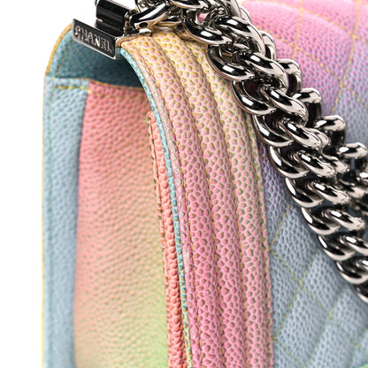Chanel Caviar Quilted Medium Cuba Rainbow Boy Flap Multicolor 16 of 17