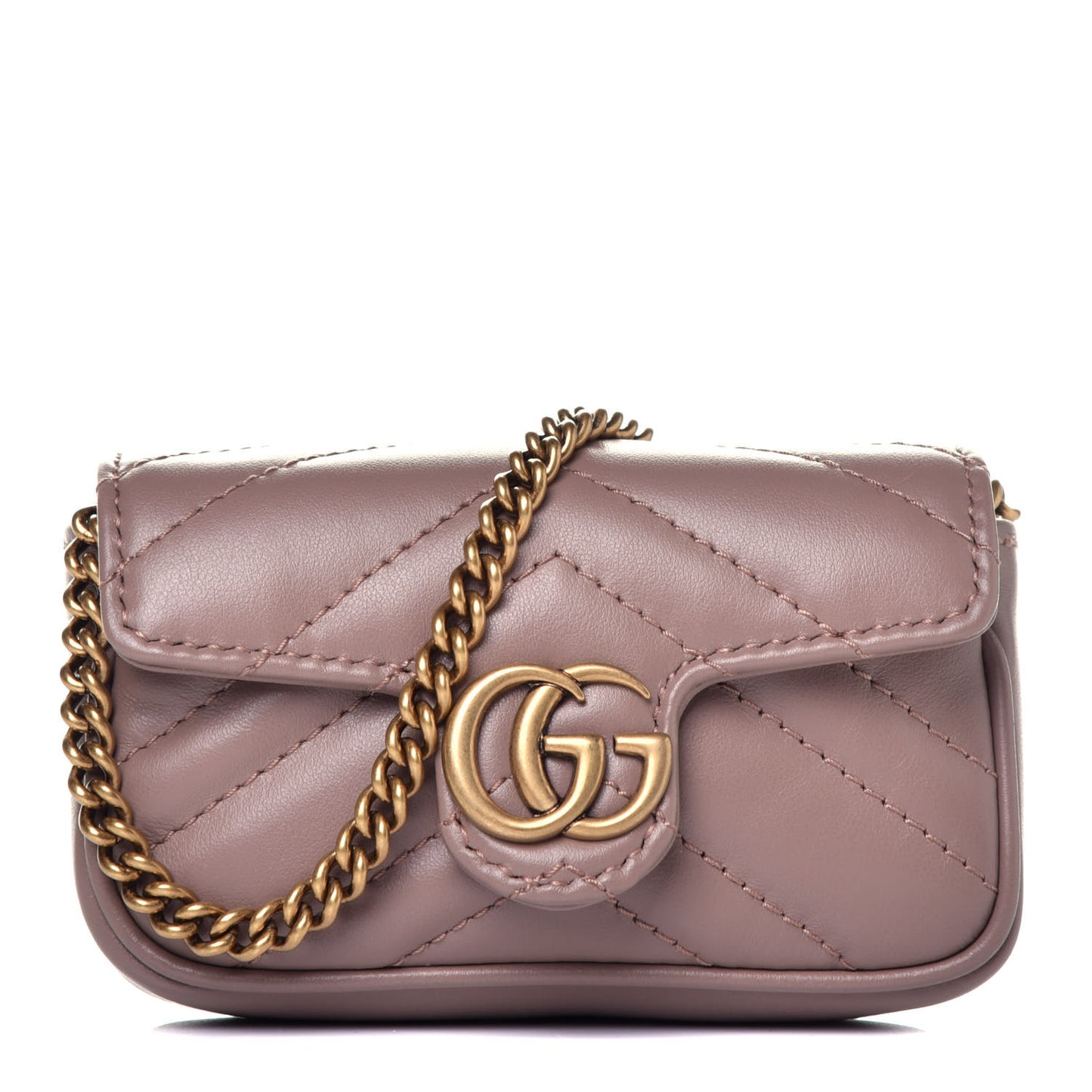 Calfskin Matelasse Heart GG Marmont 2.0 Coin Purse On A Chain Porcelain Rose