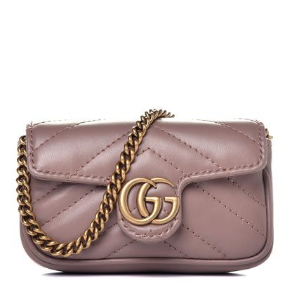 Gucci Calfskin Matelasse Heart GG Marmont 2.0 Coin Purse On A Chain Porcelain Rose 1 of 8