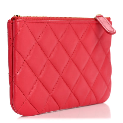 Chanel Lambskin Quilted Small Cosmetic Case Dark Pink 3 of 7