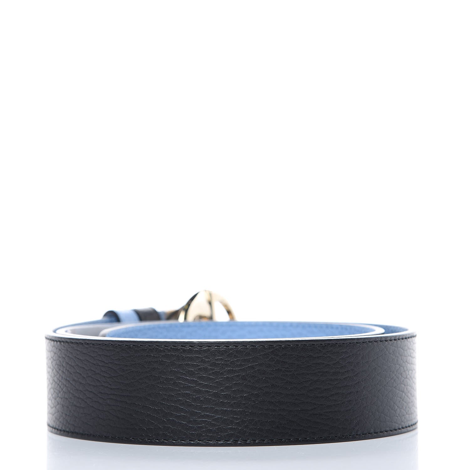Gucci Dollar Calfskin 1973 Reversible Belt 90 36 Black Mineral Blue 3 of 6
