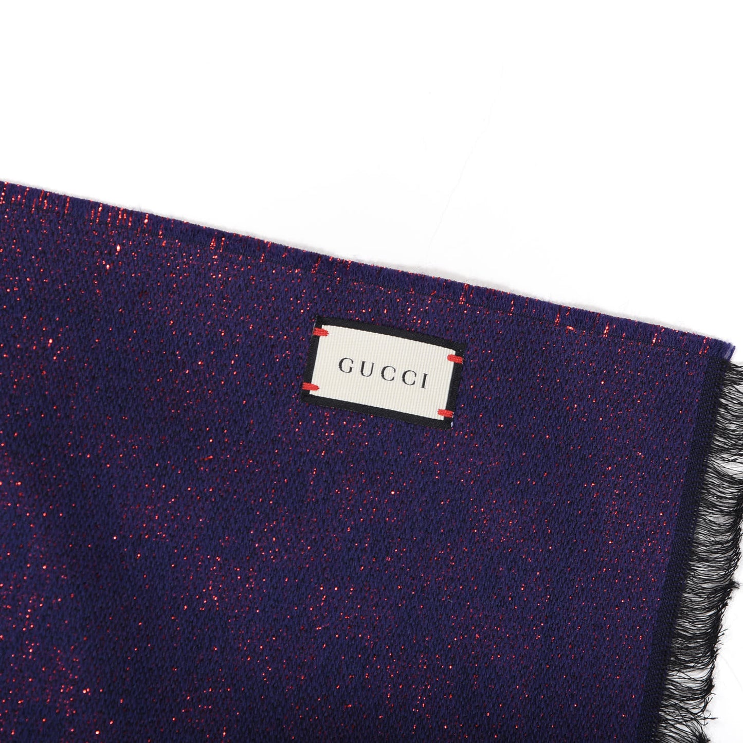 Wool Silk Jacquard GG Monogram Stenix Scarf Navy Red