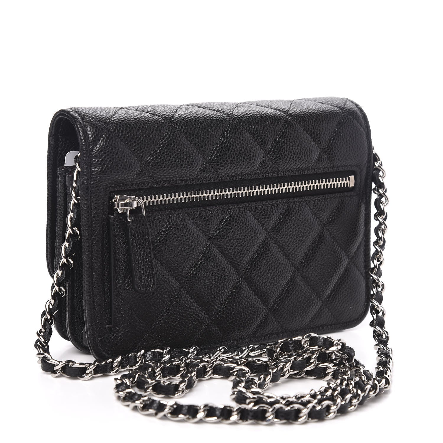 Chanel Caviar Quilted Mini Wallet On Chain WOC Black 3 of 11