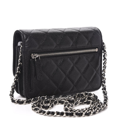 Chanel Caviar Quilted Mini Wallet On Chain WOC Black 3 of 11