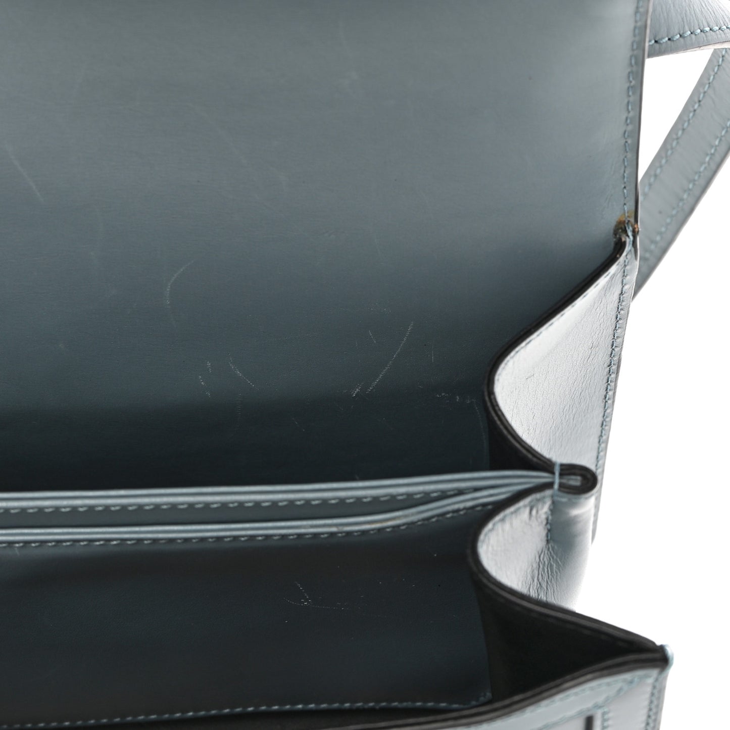 Calfskin Small Barcelona Shoulder Bag Stone Blue