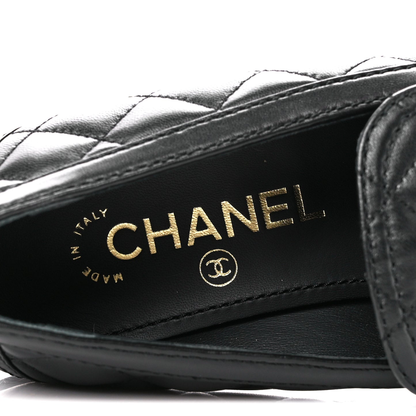 Lambskin Quilted CC Heart Loafers 37.5 Black