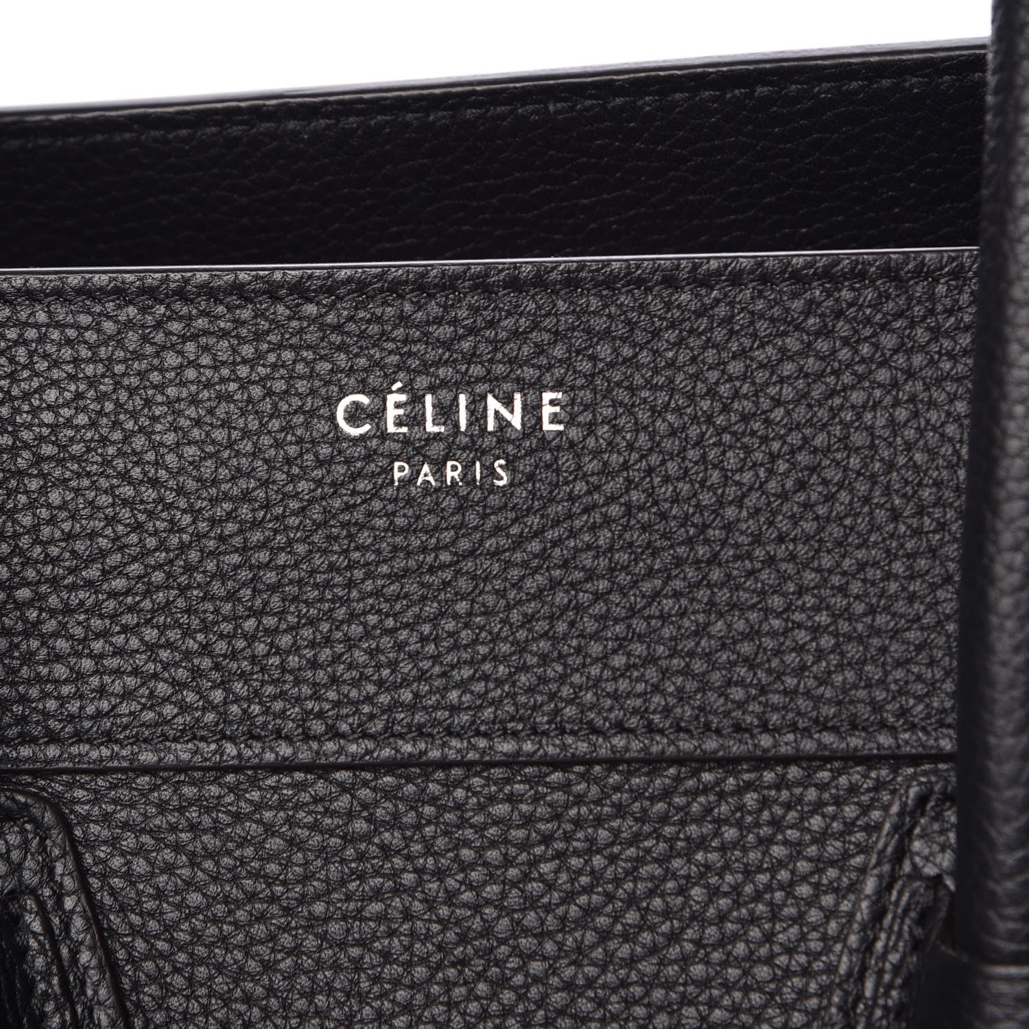 Celine Drummed Calfskin Mini Luggage Black 7 of 10