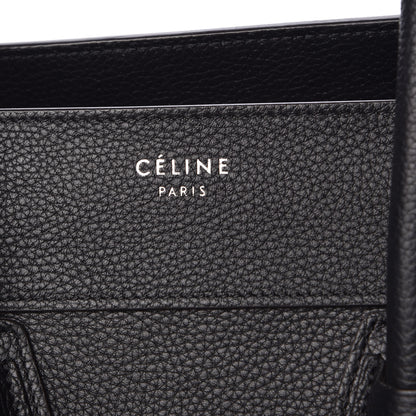 Celine Drummed Calfskin Mini Luggage Black 7 of 10