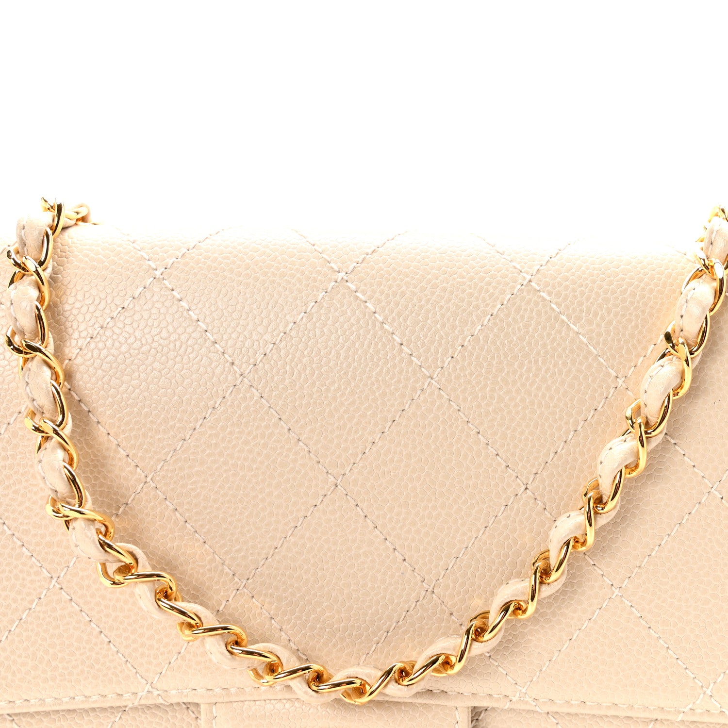 Chanel Caviar Stitch Medium Single Flap Beige Clair 9 of 11