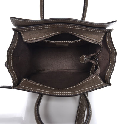 Celine Drummed Calfskin Nano Luggage Souris 5 of 10