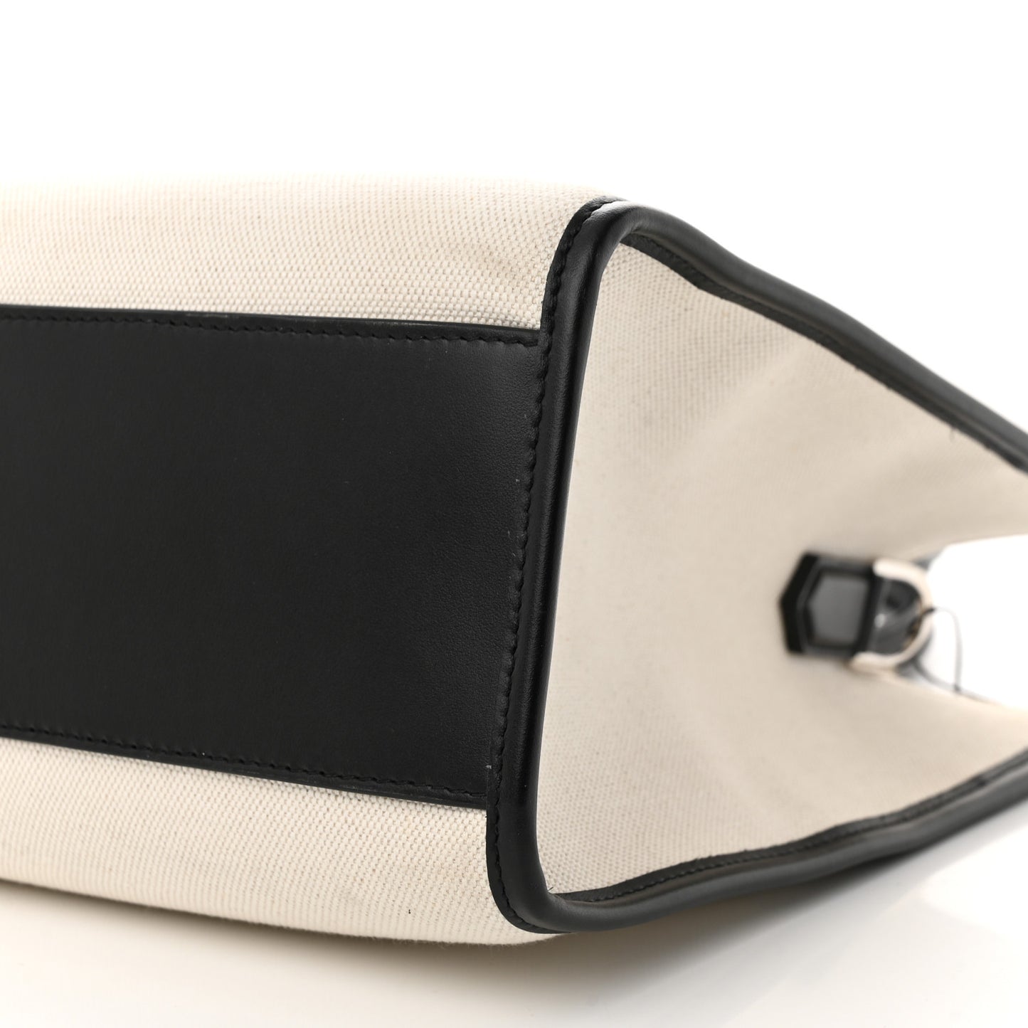 Canvas Calfskin Small DG Logo Shopper Natural Black