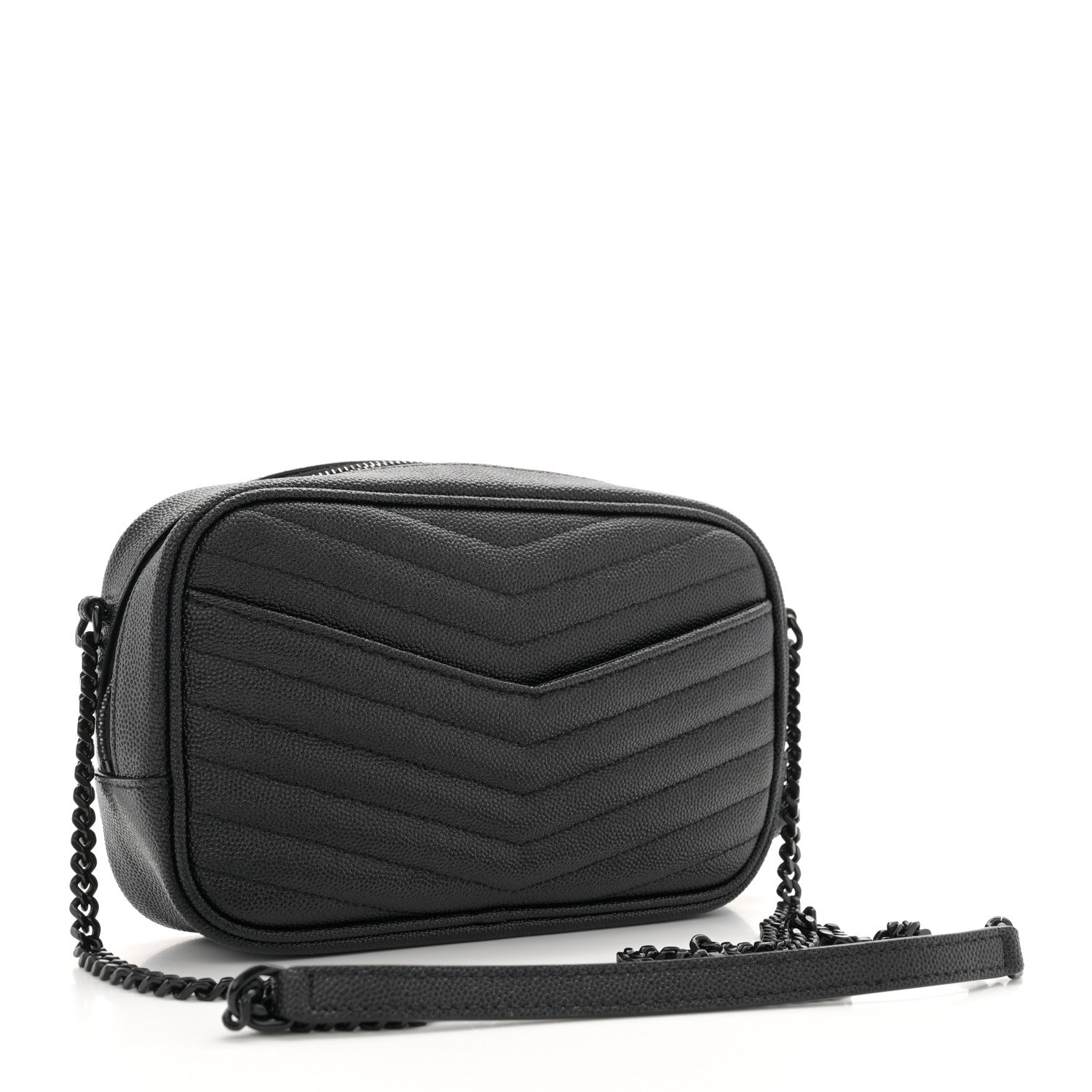 Saint Laurent Grain De Poudre Matelasse Monochrome Monogram Mini Lou Camera Bag Black 3 of 13