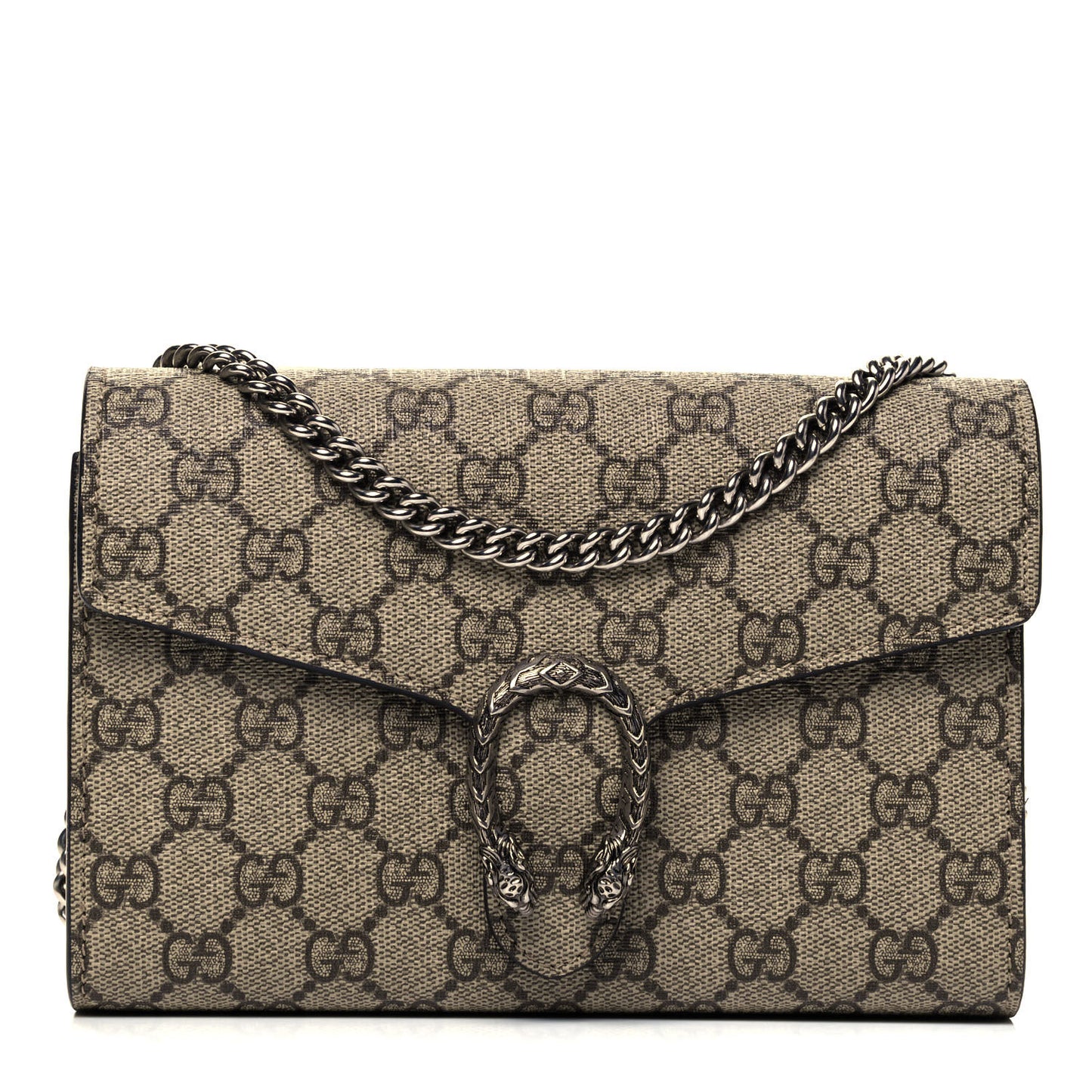 GG Supreme Monogram Mini Dionysus Chain Wallet Beige Taupe