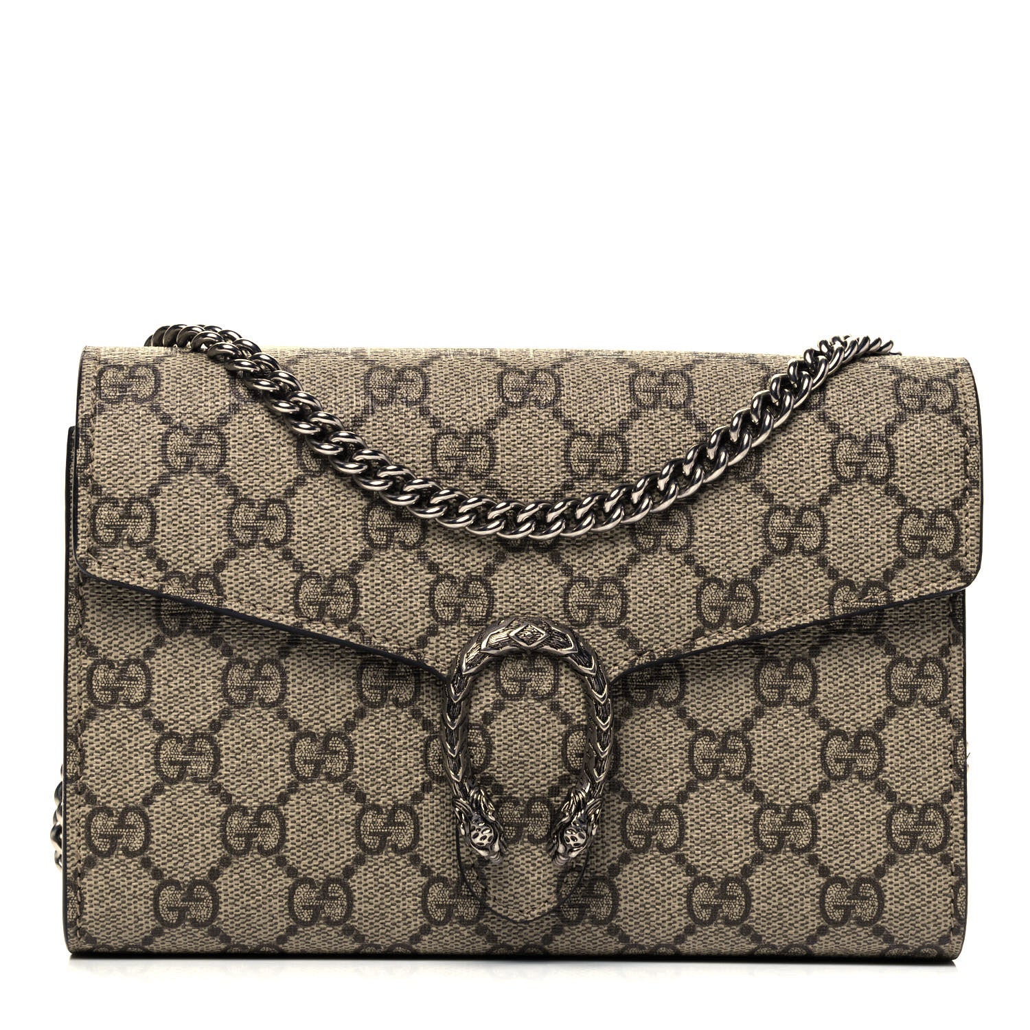 Gucci GG Supreme Monogram Mini Dionysus Chain Wallet Beige Taupe 1 of 9