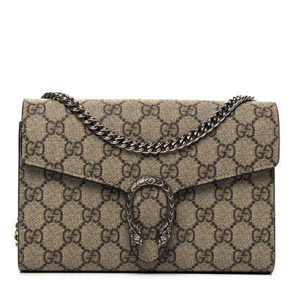 Gucci GG Supreme Monogram Mini Dionysus Chain Wallet Beige Taupe 1 of 9