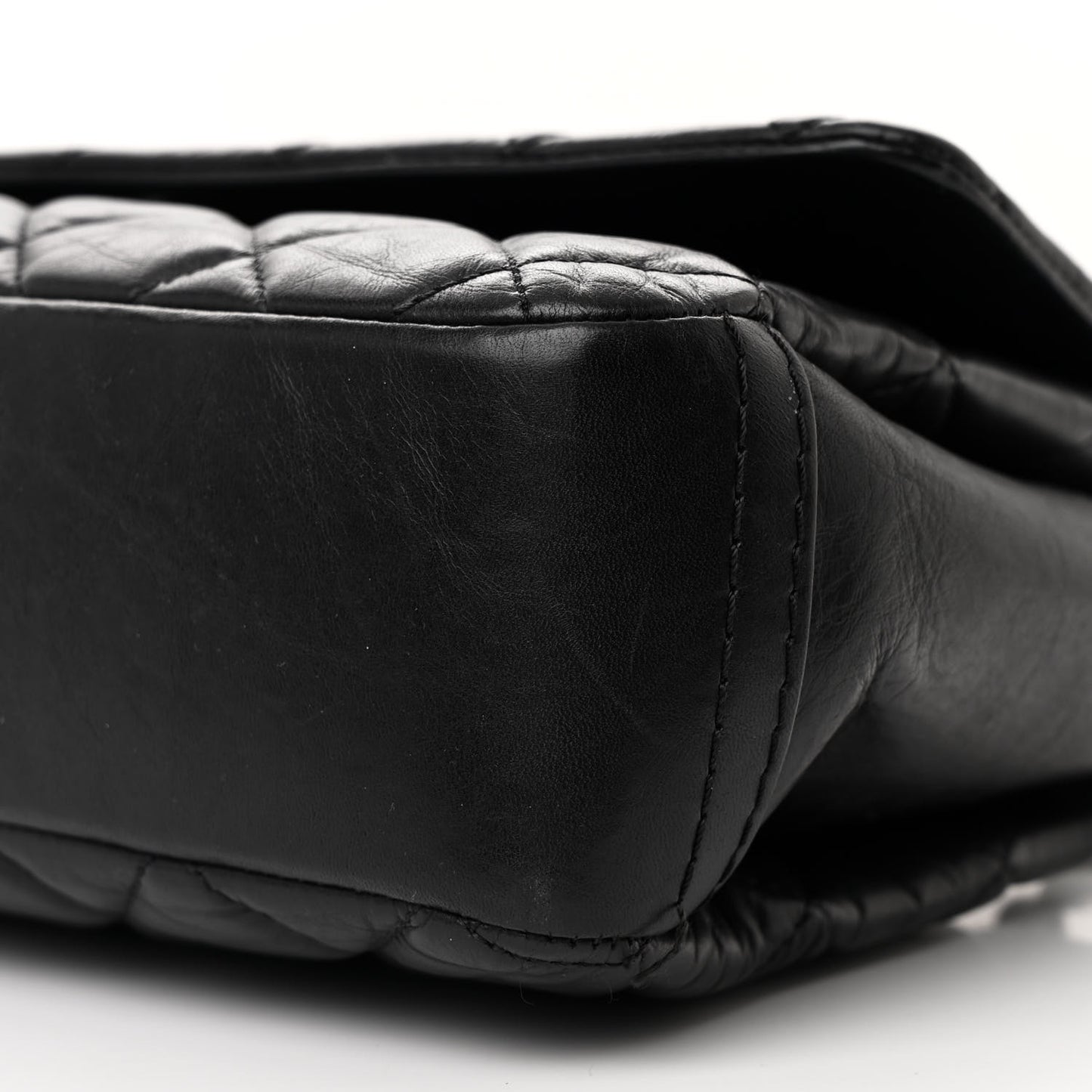Aged Calfskin Quilted Small Lady Pearly Flap Black