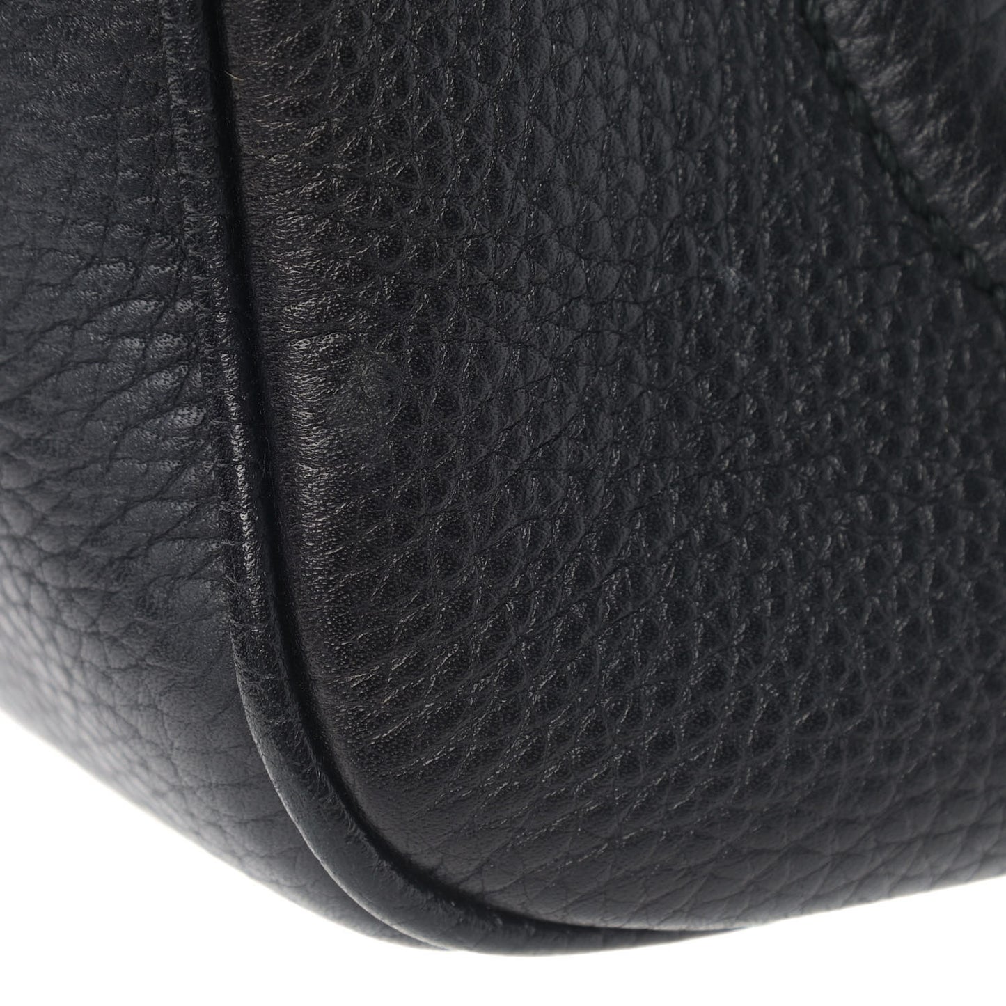 Pebbled Calfskin Small Soho Disco Bag Black
