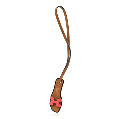 Hermes Epsom Butler Calfskin Hunter Oran Nano Bag Charm Rose Texas 1 of 4