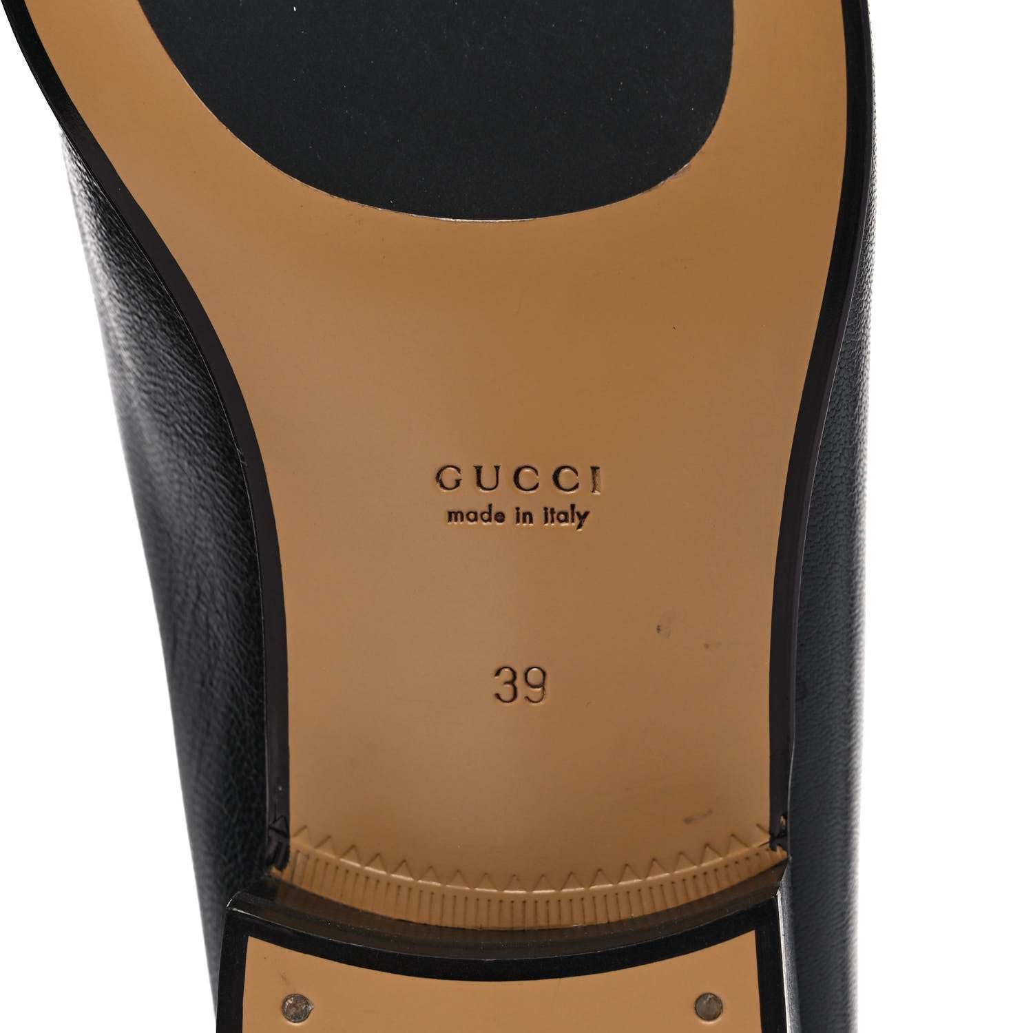 Gucci Goatskin Womens Horsebit Mid-Heel Loafers 39 Black 6 of 14