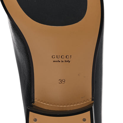 Gucci Goatskin Womens Horsebit Mid-Heel Loafers 39 Black 6 of 14