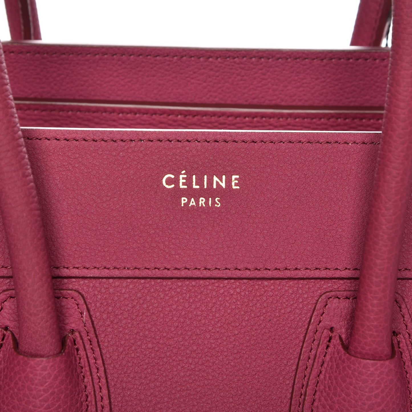 Baby Drummed Calfskin Micro Luggage Plum